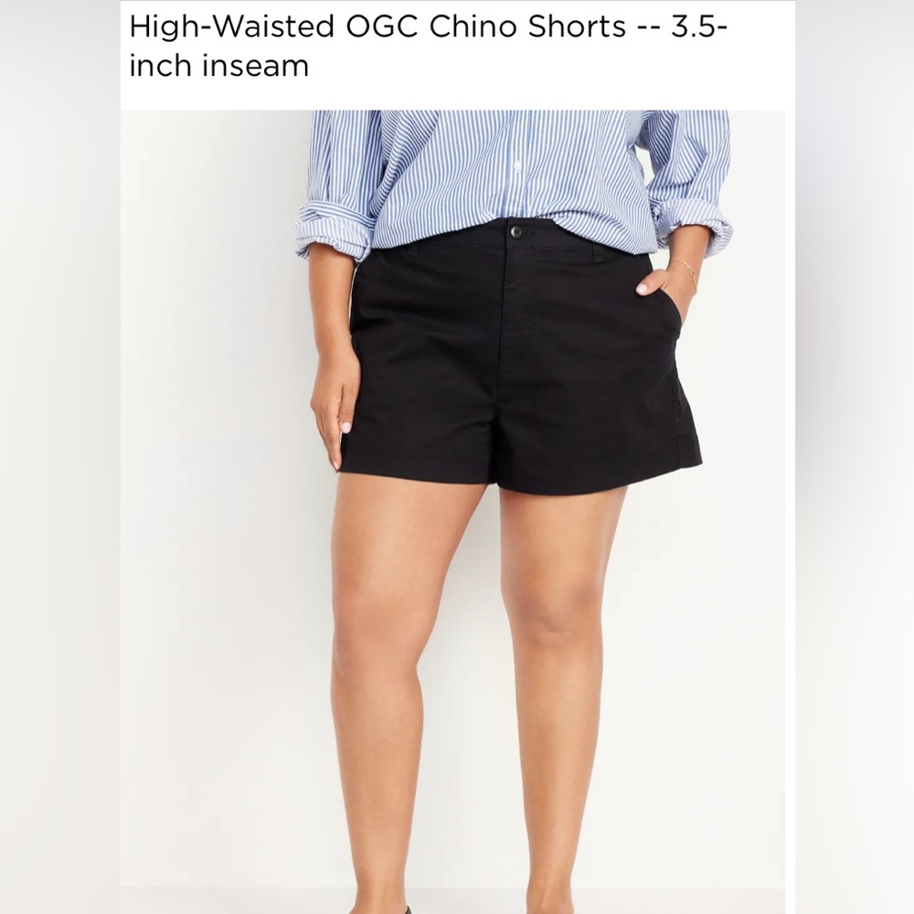 Old Navy Black 4X High-Waisted OGC Chino Shorts -- 3.5-inch inseam